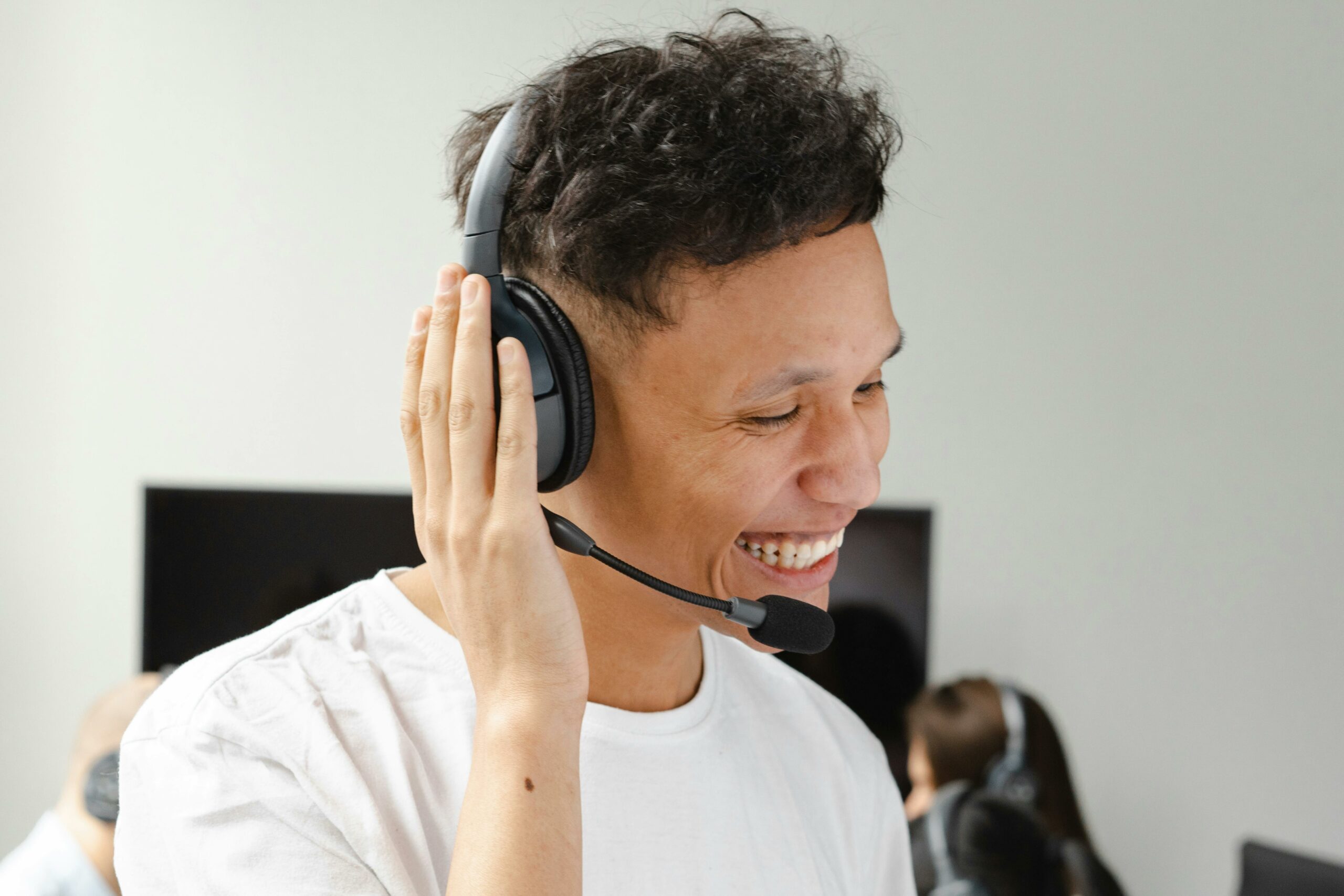 a man wearing a headset